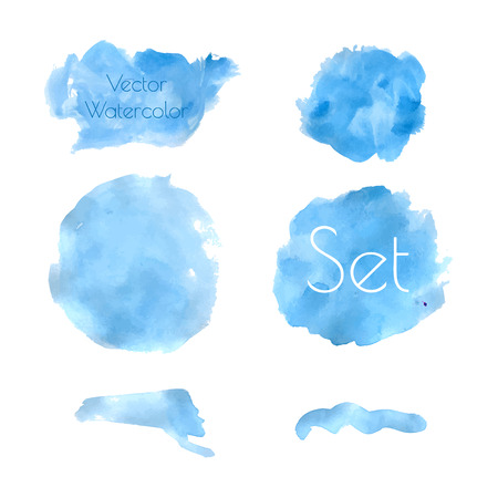 Blue watercolor setのイラスト素材