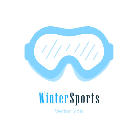 Ski protective sun glasses for winter sports logotype. Vector icon illustration.のイラスト素材
