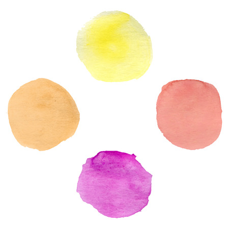 Watercolor painted stains blots set. Vector illustration.のイラスト素材