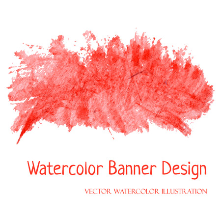 Light red watercolor bannerのイラスト素材