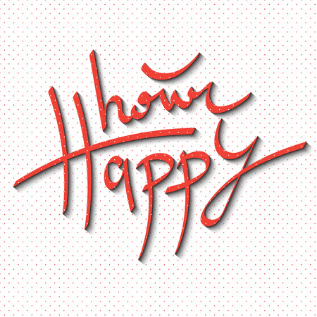 Happy hour lettering for discount sales. Hand written, made in vector.のイラスト素材