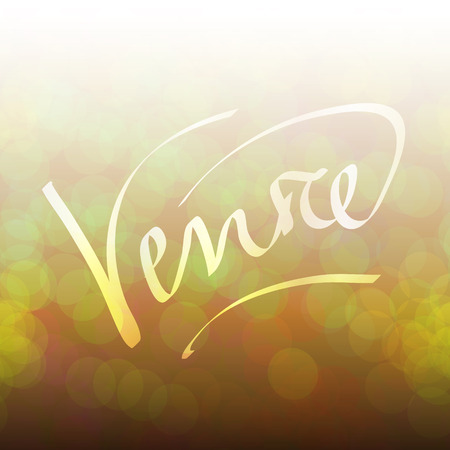 Venice hand writing on the glass, background for banner with bokeh effect made in vector.のイラスト素材