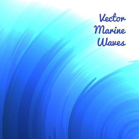 Blue marine waves abstract background, Illustrationのイラスト素材