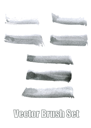 Gray ink brushes set. A watercolor vector illustration.のイラスト素材