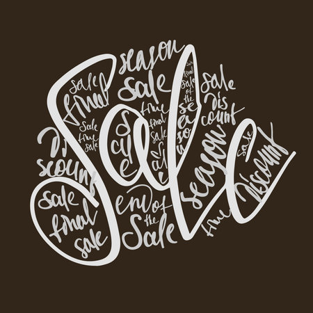 shopping promotion with vintage lettering sales banner, illustration for marketingの写真素材