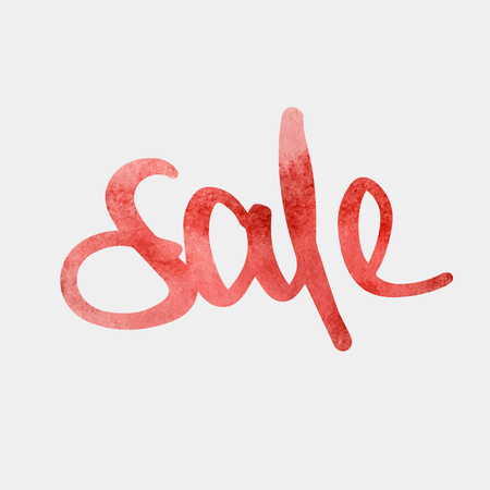 sale red watercolour lettering made in redのイラスト素材