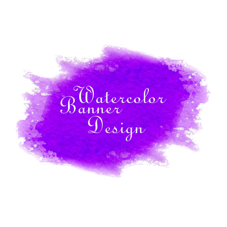 Purple watercolor banner design, bright vector illustrationのイラスト素材