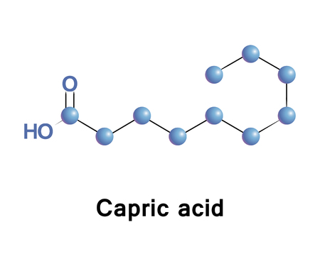 Hexanoic or caproic acid is the carboxylic acid derived from hexane with the general formula C5H11COOH.のイラスト素材