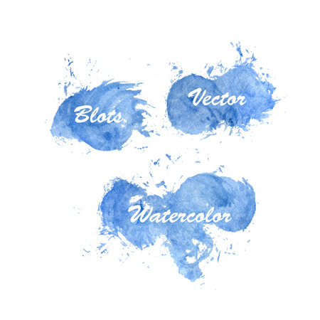 Deep water blue watercolor banners web design. Vector illustration.のイラスト素材