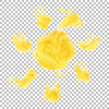 hand drawn watercolor isolated sun sign iconのイラスト素材