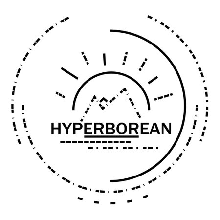 An icon for travel business. The sun behind the mountainsのイラスト素材