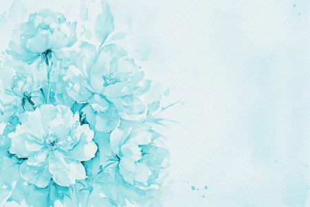 Blue flower isolated on white background. with aquarelle textureの写真素材