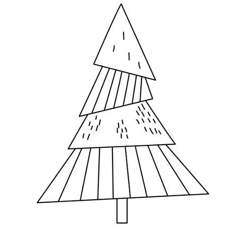 Abstraction Christmas tree. Outline. Vector illustration. For Christmas and New Years decor, design and postcardsのイラスト素材