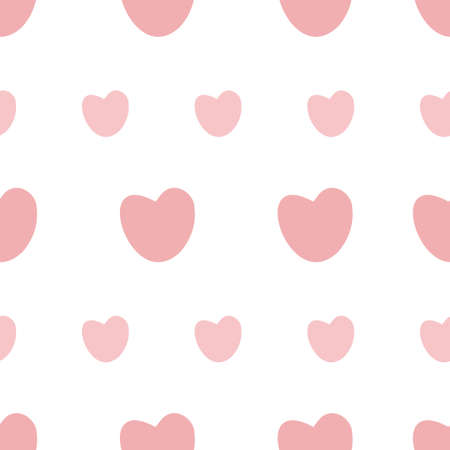 Seamless pattern with pink hearts on white background. vector illustrationの写真素材