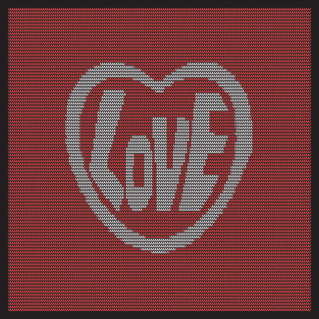 Knitted heart love background. Warm vector illustrationのイラスト素材