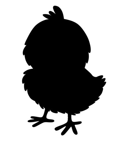 Silhouette little chick. Vector illustration. Black hand drawing. Vector illustrationのイラスト素材