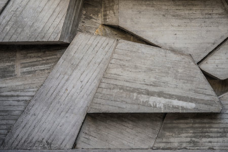 Abstract empty concrete interior with geometric shapes