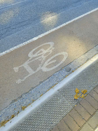 road marking, bike lane, and speed trapの写真素材