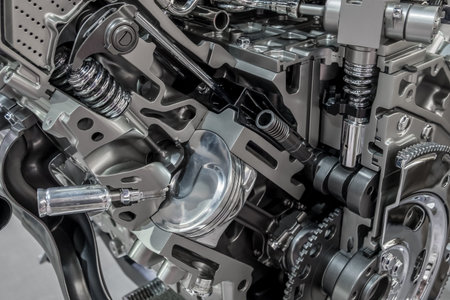 Engine block cutaway