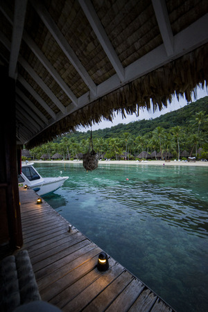 Pier in Bora Bora islandの写真素材