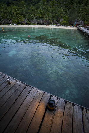 Pier in Bora Bora islandの写真素材