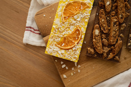 Chocolate bar on a wooden board