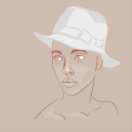 Sketched lady and gentleman hats. Design template for label, banner, badgeの写真素材