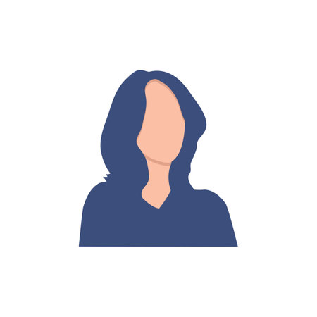 Half body beautiful woman colorful portrait. Avatars for social networks. Vector illustration in flat style.のイラスト素材