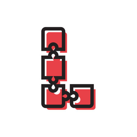 Letter L Puzzle Iconのイラスト素材