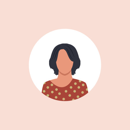 Woman portrait. Female avatar. Vector illustration in a flat style.のイラスト素材