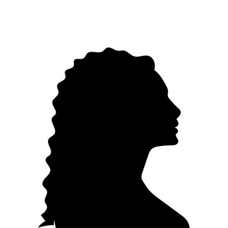Vector silhouette of a woman's head on a white background. Symbol of female beauty.のイラスト素材