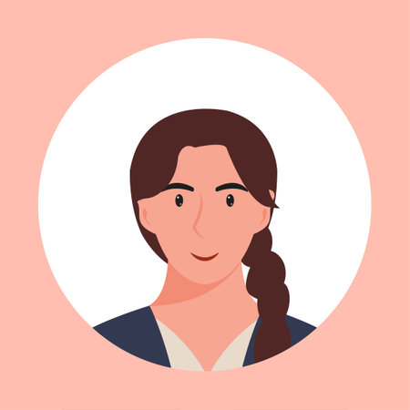 Circle the avatar with the face of a young person. Portraits of women of various races and hairstyles. Collection of user profiles. Round icon with happy smiling human. Colorful flat vector illustration.のイラスト素材