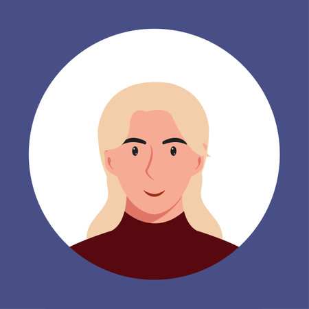 Circle the avatar with the face of a young person. Portraits of women of various races and hairstyles. Collection of user profiles. Round icon with happy smiling human. Colorful flat vector illustration.のイラスト素材