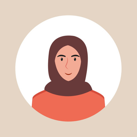 Circle the avatar with the portrait women of various races and hairstyles. Collection of user profiles. Round icon with happy smiling human. Colorful flat vector illustration.のイラスト素材