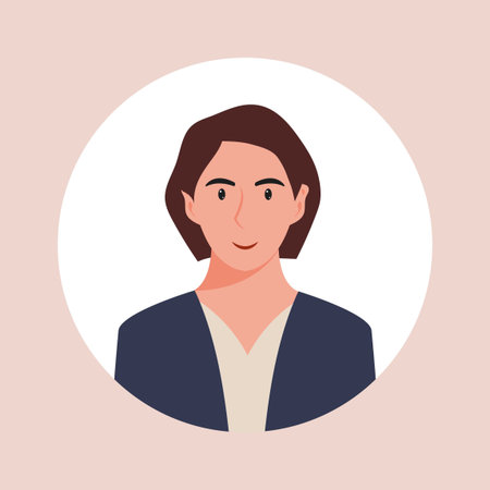 Circle the avatar with the portrait women of various races and hairstyles. Collection of user profiles. Round icon with happy smiling human. Colorful flat vector illustration.のイラスト素材