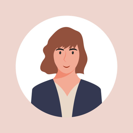 Circle the avatar with the portrait women of various races and hairstyles. Collection of user profiles. Round icon with happy smiling human. Colorful flat vector illustration.のイラスト素材