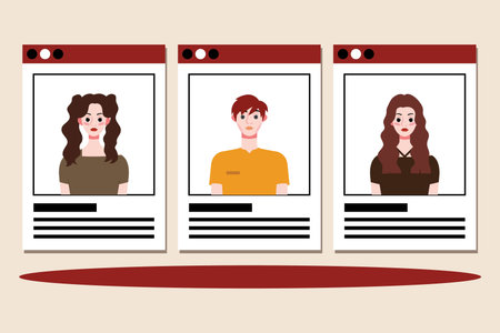 Set of social media profile pictures. Flat design. Vector illustration.