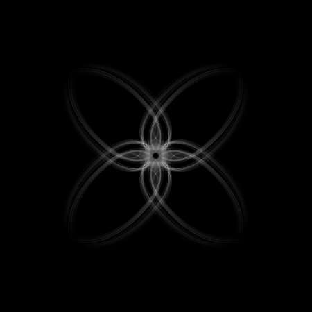 black background in the center with a white-colored flower, translucentの写真素材
