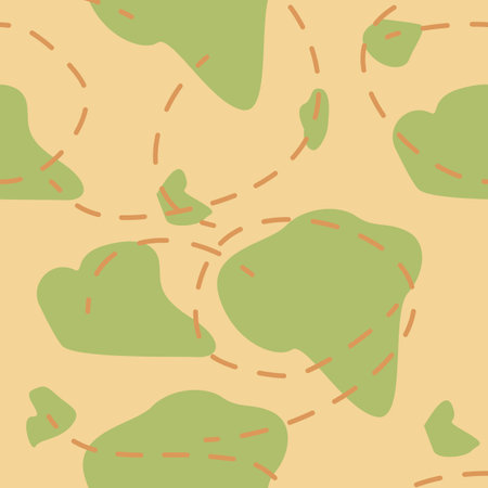 Seamless pattern with touristic map. Endless texture about travel. Flat vector illustration on white background.のイラスト素材