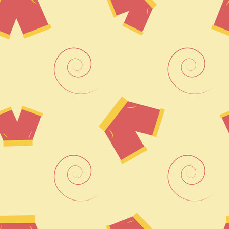Seamless pattern of summer clothes like as shorts. Vector illustration fashion shorts for beach.のイラスト素材