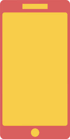 Vector red and yellow phone. Device on white backgroundのイラスト素材