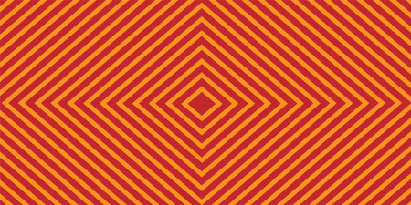 Grid vector pattern. Abstract geometric texture with rhombuses. Red and yellow lines background.