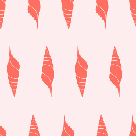 Vector pattern with red shells. beautiful colors. idea for textiles, postcards and other products.のイラスト素材