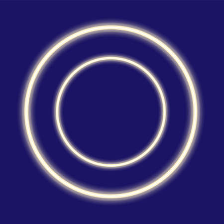 modern neon. White Glowing Circle on Dark Background. Vector Retro Lamp. Retro Neon Sign. isolatedのイラスト素材