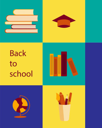 Back to school background in geometric minimal design. education banner. vector illustrationのイラスト素材