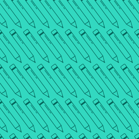 line art pencil. back to school. School sketch seamless pattern. Cute education endless vector illustrationのイラスト素材