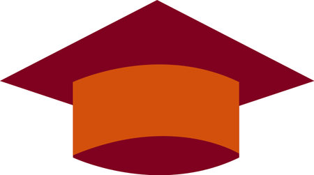 academic hat in orange color. education vector iconのイラスト素材