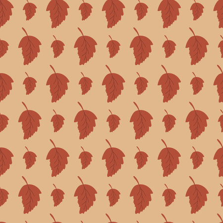 Leaves pattern. Endless Background with aspen leaf. Seamless red vector illustrationのイラスト素材