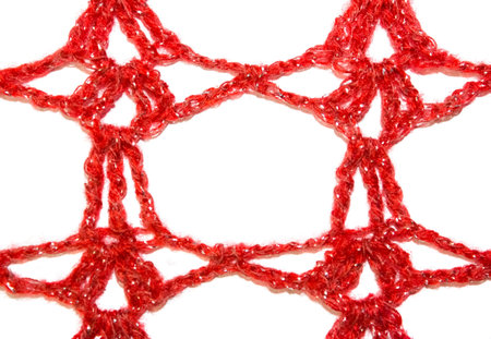 red knitted frame