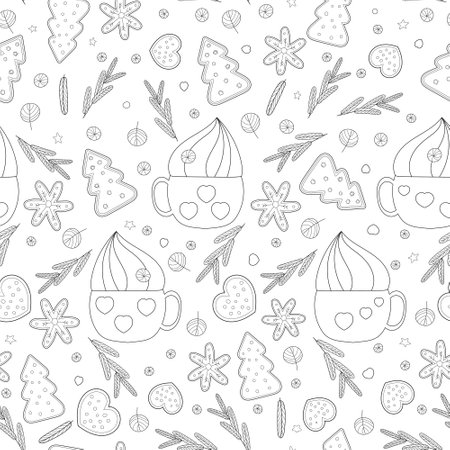 pattern with Christmas sweetsのイラスト素材